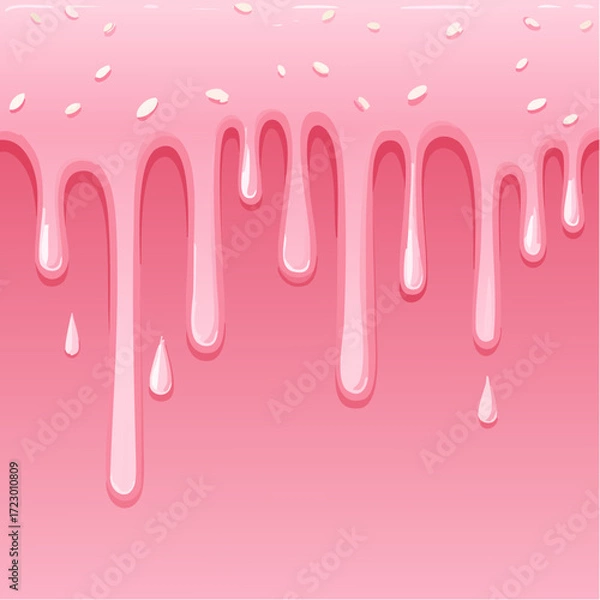 Fototapeta Pink Dripping Glaze Seamless Pattern Sweet Candy Background Texture