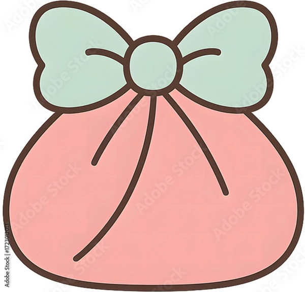 Fototapeta 민트색 리본의 보자기 선물