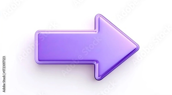 Obraz 3D rendered, vibrant purple arrow