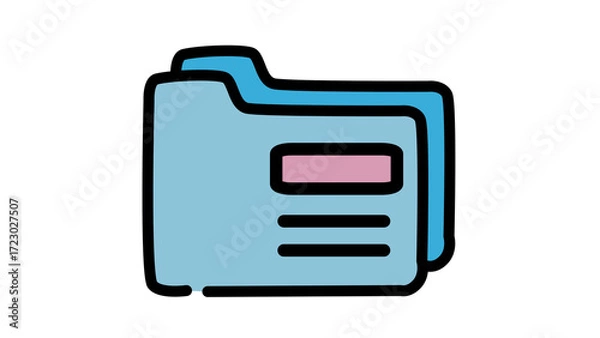 Fototapeta Two Folders Icon Set Data storage concept Flat design style Vector illustration Isolated on white background