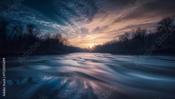 Obraz sunset in the mountains