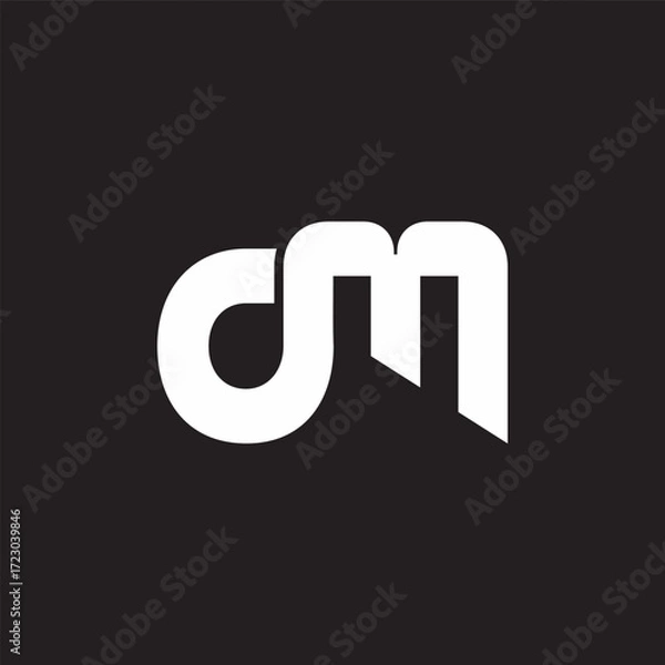 Obraz letter om simple lowercase loop  geometric logo vector