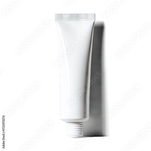 Obraz Empty white tube of cosmetic product, angled view