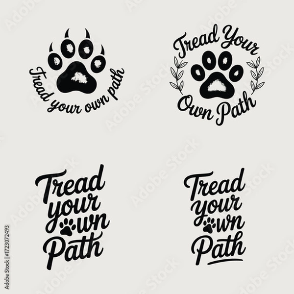 Fototapeta Paw print text design typography graphic design