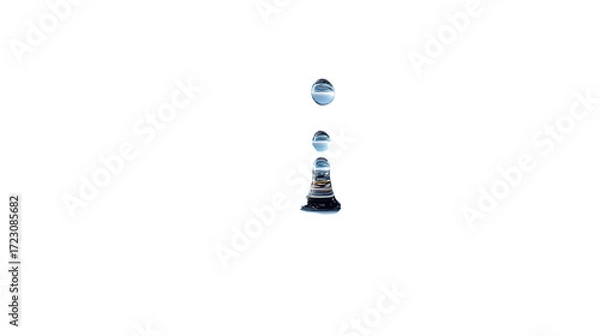Fototapeta Ethereal Essence: A crystal-clear droplet, suspended mid-air against a blurred background, reflecting a soft, subtle light.