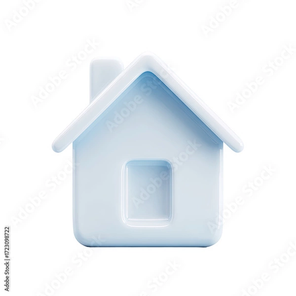 Obraz Light-blue, 3D rendered house icon (1)