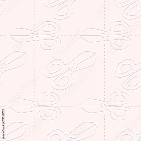 Fototapeta seamless pattern scissors cute