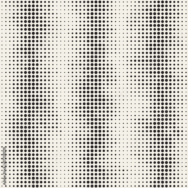 Fototapeta Modern Stylish Halftone Texture. Endless Abstract Background With Circles. Vector Seamless Mosaic Pattern.