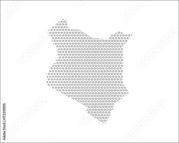 Fototapeta Kenya map in dotted pattern illustration