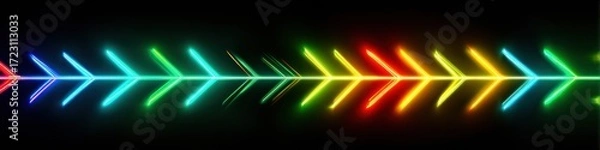 Fototapeta Abstract purple cyberpunk business background with glowing blue lines, gradient stripes and arrow shapes creating modern fintech presentation design for corporate meetings and financial technology app