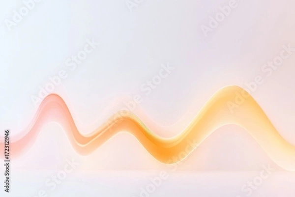Fototapeta Abstract pastel wave pattern with soft gradient curves on white background