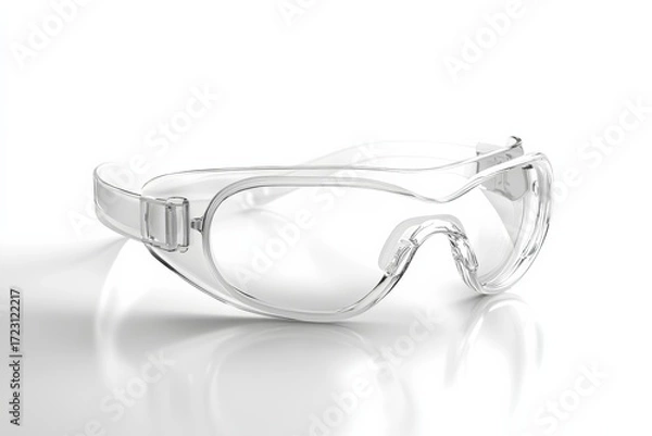 Fototapeta Transparent lens goggles mock-up for safety and protection in various environments
