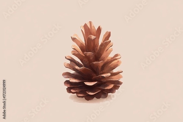 Fototapeta Angular illustrated pine cone portrait for natural design concepts and decor inspiration