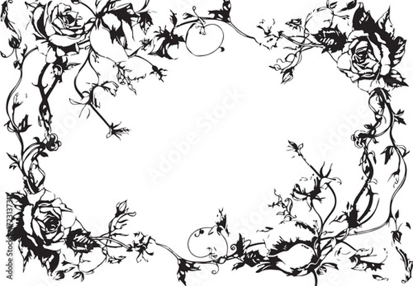 Obraz Flower Frame Silhouette Bundle