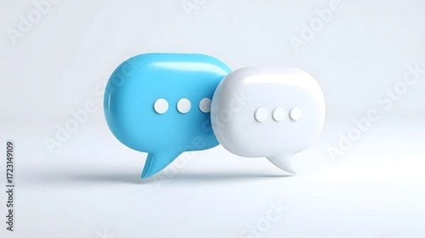 Fototapeta Two 3d speech bubbles communicating together