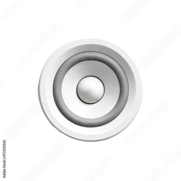 Obraz White speaker icon, circular, audio