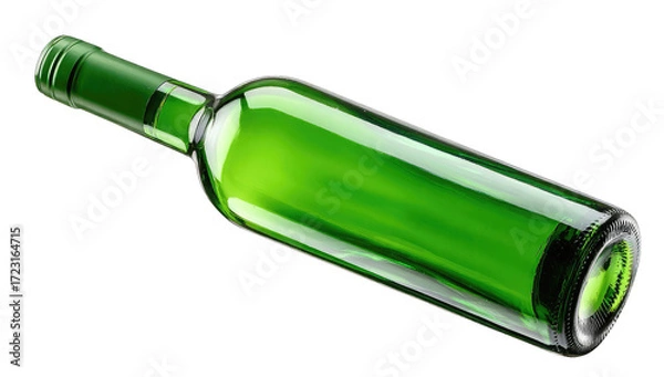 Obraz Green wine bottle, angled view