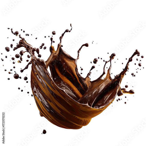 Obraz Dark brown liquid splash, dynamic and textured