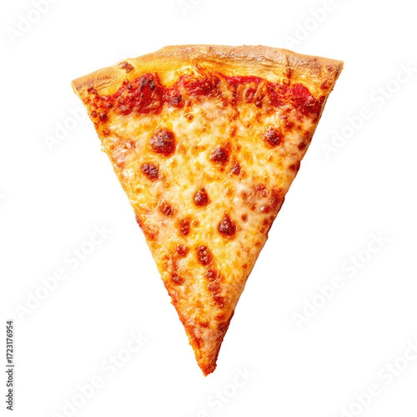 Fototapeta Close-up triangular slice of cheese pizza