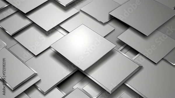 Fototapeta Abstract arrangement of metallic squares creating a modern and sleek background for design and artistic projects