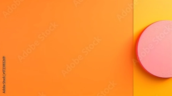 Fototapeta Bright and Bold Geometric Shapes on Vibrant Orange and Yellow Background for Creative Design Projects