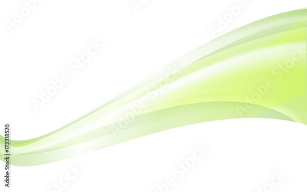 Fototapeta Green wave vector design white Background
