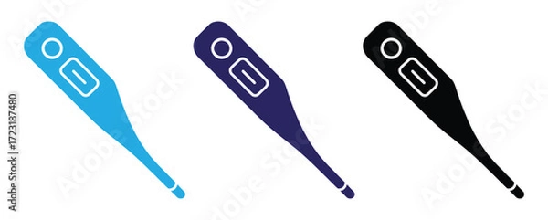 Fototapeta Digital thermometer icons set medical healthcare measurement device iconography representing health vector