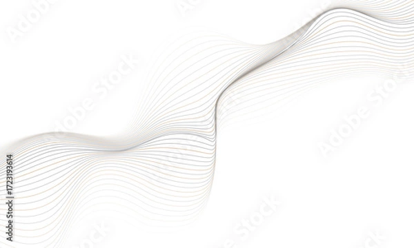 Fototapeta Minimal abstract background with curved lines and elegant wave pattern design. Digital energy waves technology concept modern backdrop design for business, presentation, banner.