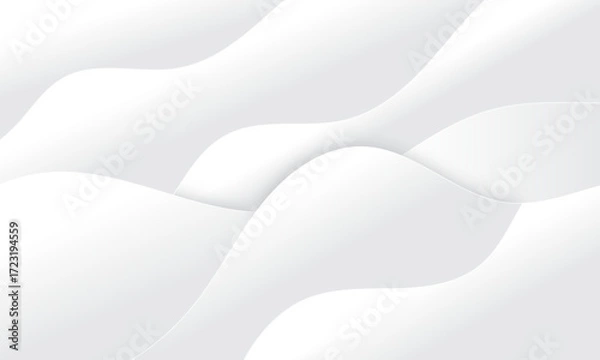 Fototapeta Abstract white luxurious paper waves background. White and light gray gradient texture wave curve lines modern banner design.