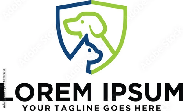 Obraz Pet Protection Shield logo idea