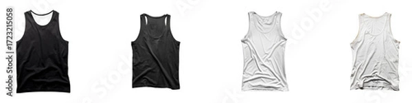 Fototapeta A selection of tank tops in varying colors textures for apparel mockups