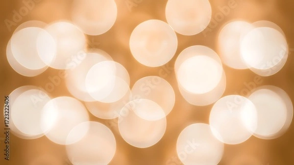 Fototapeta Glowing warm tones of holiday bokeh captured on DSLR, 35mm lens, blurred sparkling effect with rich soft highlights