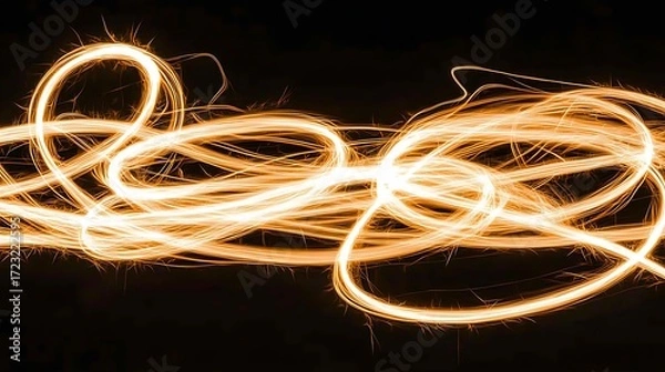 Fototapeta Abstract neon arcs and dots photographed using DSLR, 70mm lens, micro contrast on edges under balanced ambient lighting