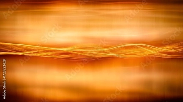 Fototapeta Abstract golden wave with shining particles photographed on DSLR, 24mm wide angle, sharp detail on glowing abstract flow