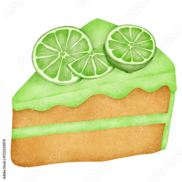 Obraz lime cake watercolor