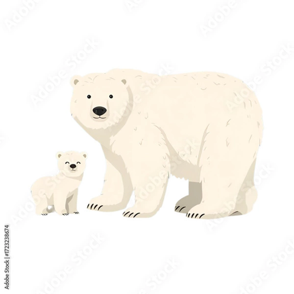 Fototapeta polar bear isolated on white