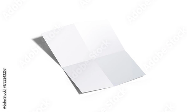 Fototapeta Folded paper mockup isolated on white background