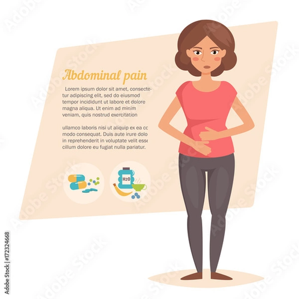 Fototapeta Stomach pain. Vector