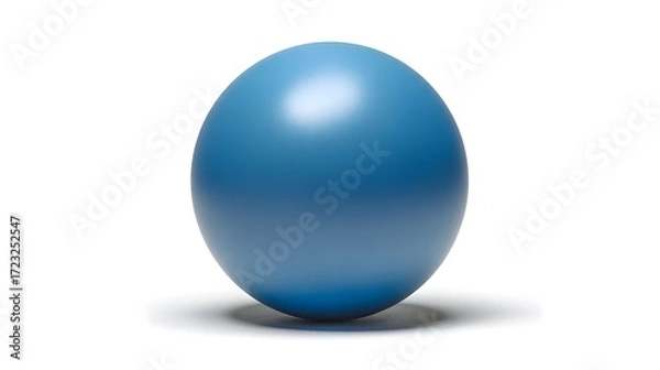 Fototapeta A single blue egg with a smooth gradient and soft shadow on a white background