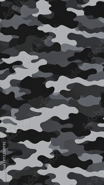 Obraz Seamless grayscale camouflage pattern (4)