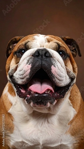 Obraz Close-up portrait of a happy bulldog