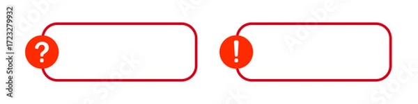 Obraz Red question and exclamation mark frames on white background.
