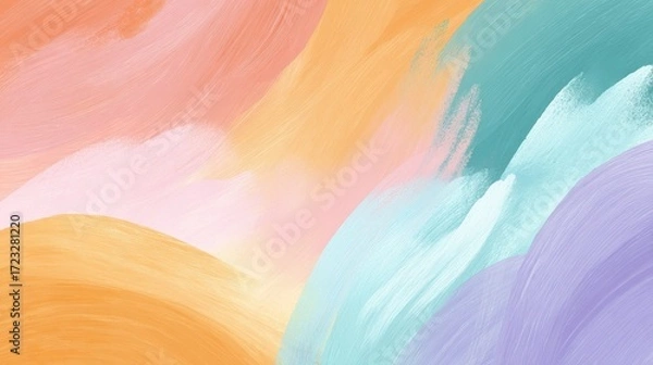 Fototapeta Vibrant abstract painting, a kaleidoscope of colors and textures in contemporary art.