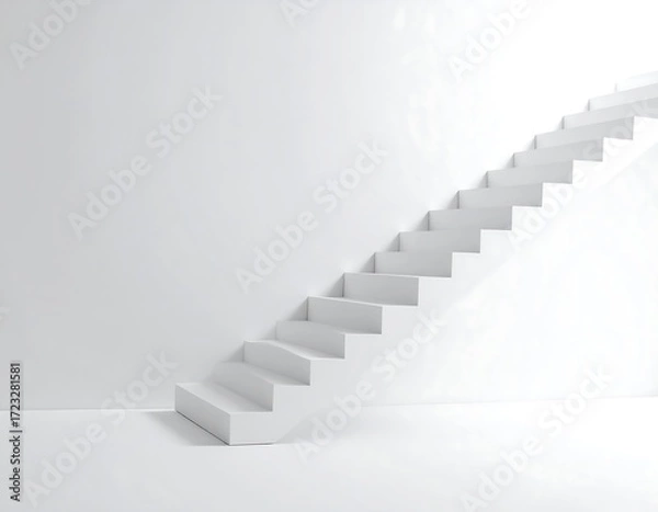 Fototapeta Simple white stairway
