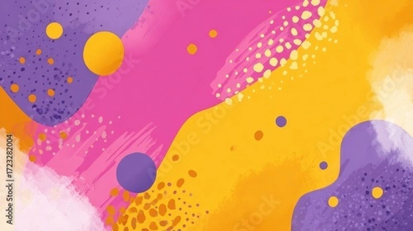 Fototapeta Vivid colors abstract painting, a kaleidoscope of textures and hues in contemporary art.