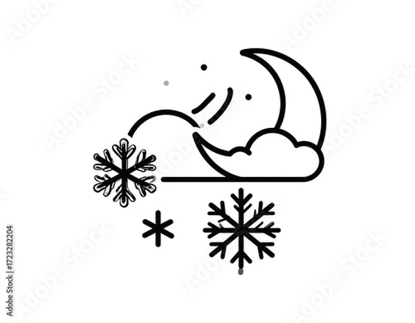 Fototapeta Simple winter night icon