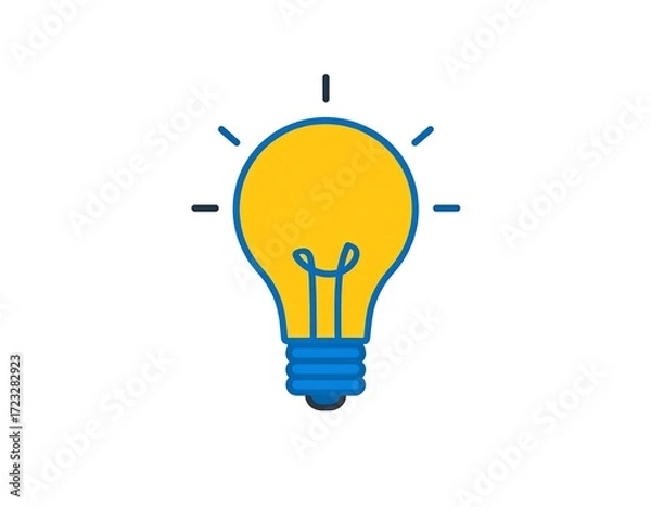 Fototapeta Simple yellow lightbulb graphic