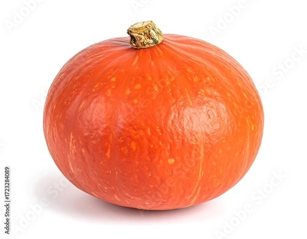 Fototapeta Single orange pumpkin, isolated on white