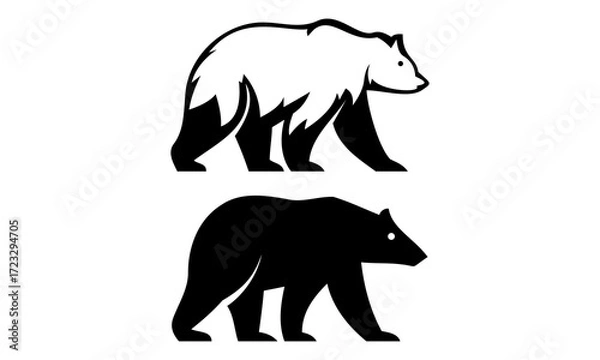 Obraz black bear silhouette vector illustration