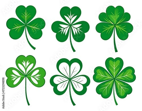 Obraz Six stylized shamrock designs